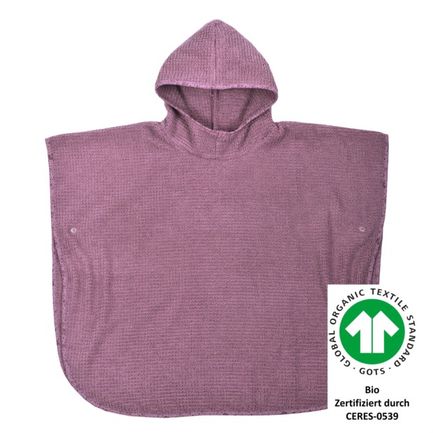 At home mauve Bade-Poncho 60x75 cm