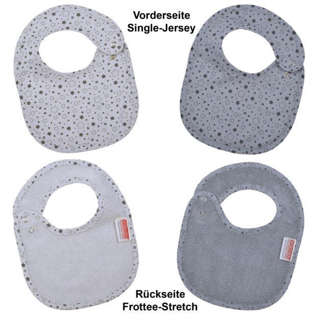 Sterne grau Druckknopflatz 22x29 cm 2er Set