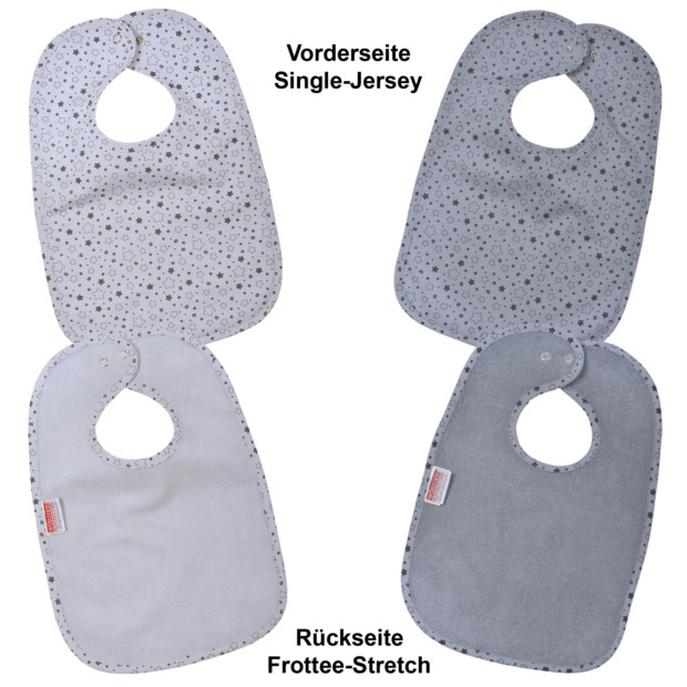 Sterne grau Druckknopflatz 26x40 cm 2er Set