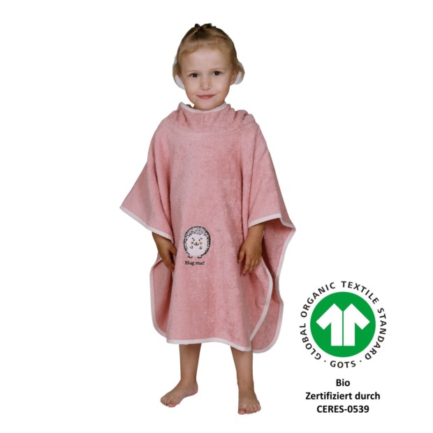 Igel rosa Bade-Poncho Gre 60/75
