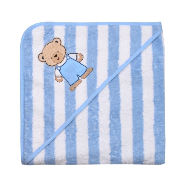 Teddy Ringel hellblau Kapuzen-Bt. Gre 100/100