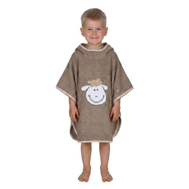 Schaf hellbraun Bade-Poncho 