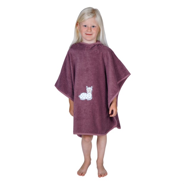 Lama mauve Bade-Poncho Gre 60/75