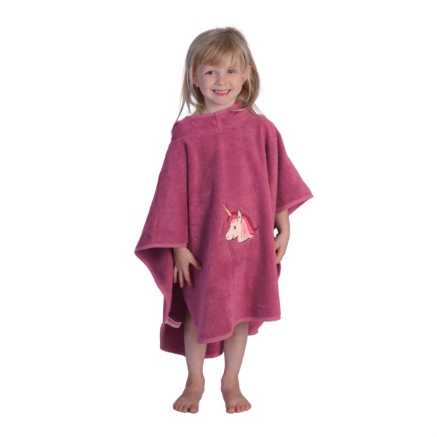 Einhorn light mauve Bade-Poncho Gre 60x75 cm