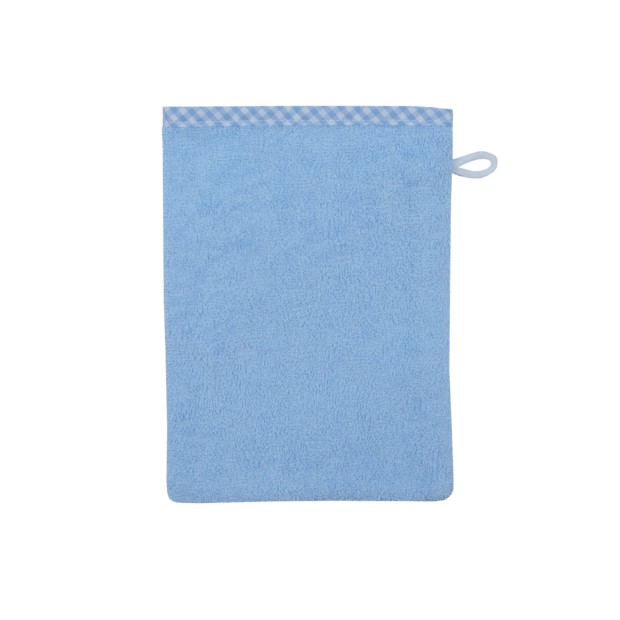 bleu-Vichykaro Waschhandschuh Gre 15/21