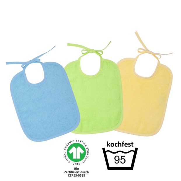 GOTS kochfest blau Bindelatz 3er Pack 25/30