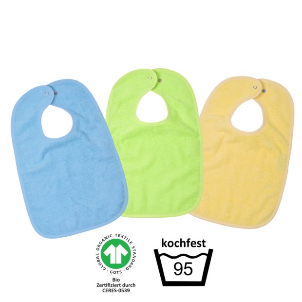 GOTS kochfest blau Druckknopflatz 3er Pack 30/45