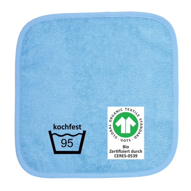 GOTS kochfest blau Seiftuch 30x30 cm