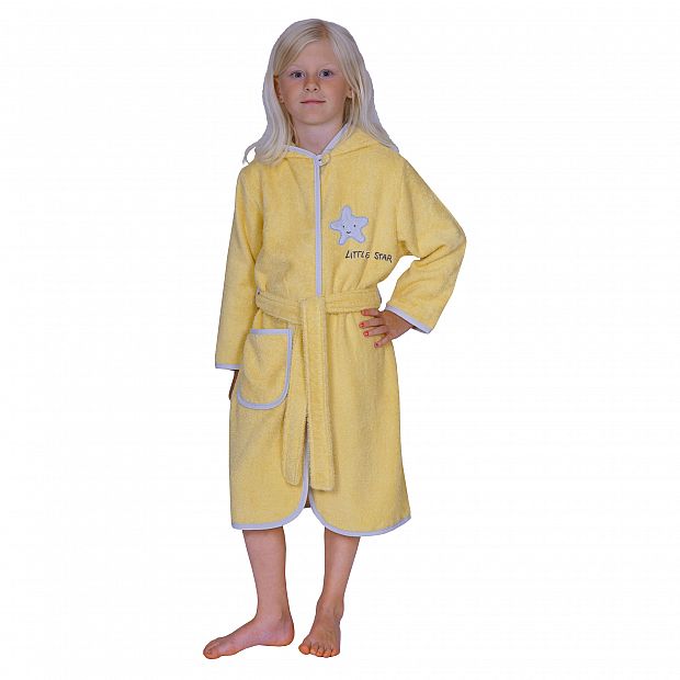 Little Star gelb Kinder-Bademantel Gr. 74/80