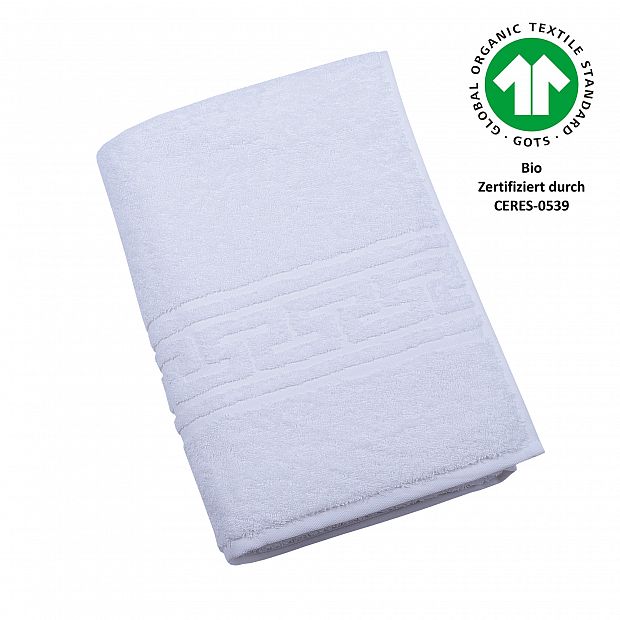 Jacquard M GOTS weiss Duschtuch 70x140 cm