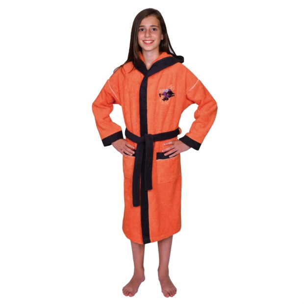 Mdchen-Bademantel Snap Shot orange Gre 164