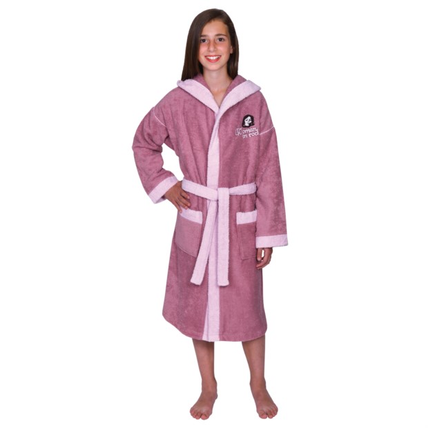 Mdchen-Bademantel Woman Rock altrosa Gre 140