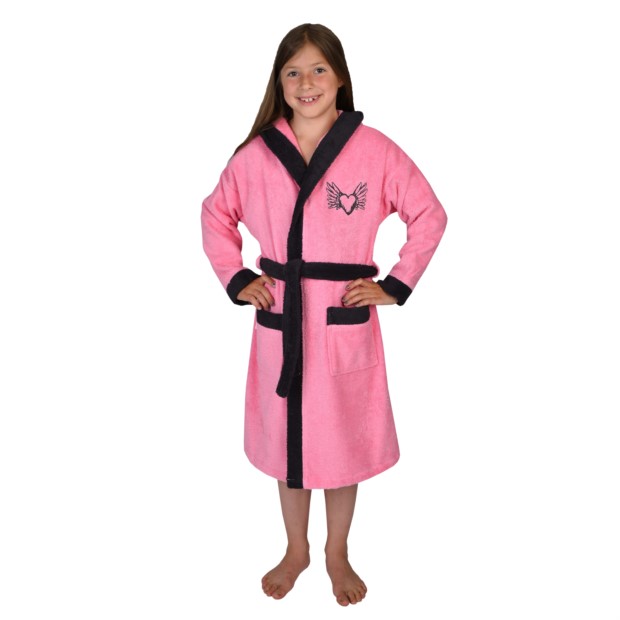 Mdchen-Bademantel Herz bubblegum Gre 176