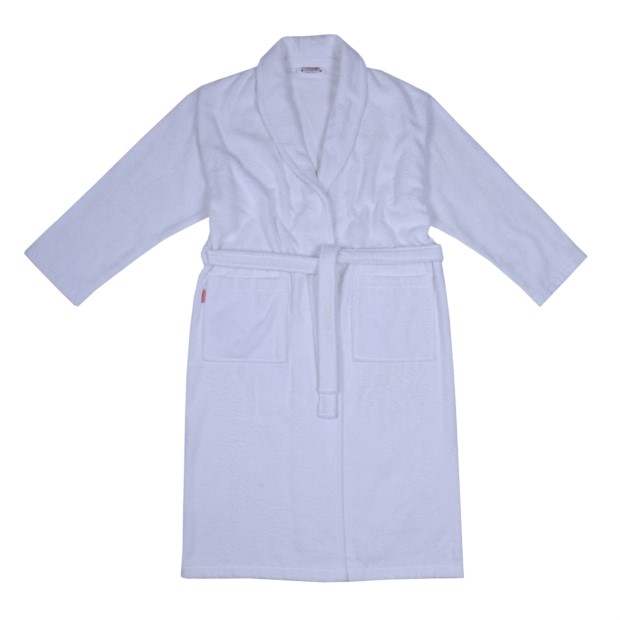 Da./He. Bademantel Schalkragen weiss Gre S-XXL