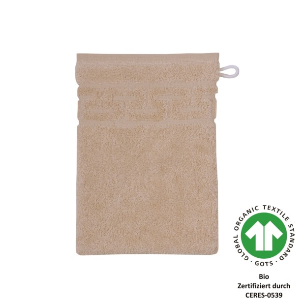 Jacquard M GOTS mandel Gstetuch 30/50 cm