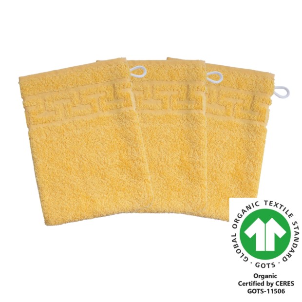 Waschhandschuh 17x22 cm 3er Pack banane