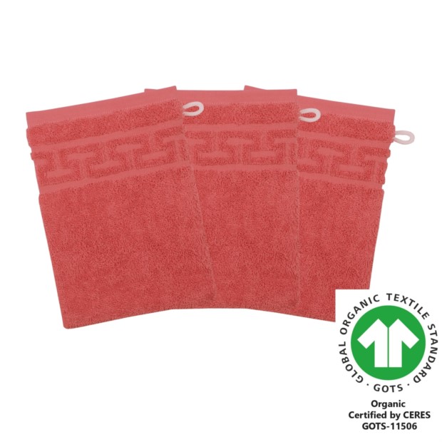 Waschhandschuh 17x22 cm 3er Pack blutorange