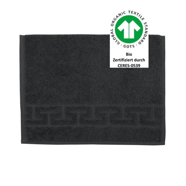 Jacquard M GOTS graphit Gstetuch 30/50 cm