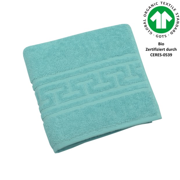Jacquard M GOTS aqua sky Handtuch 50/100 cm