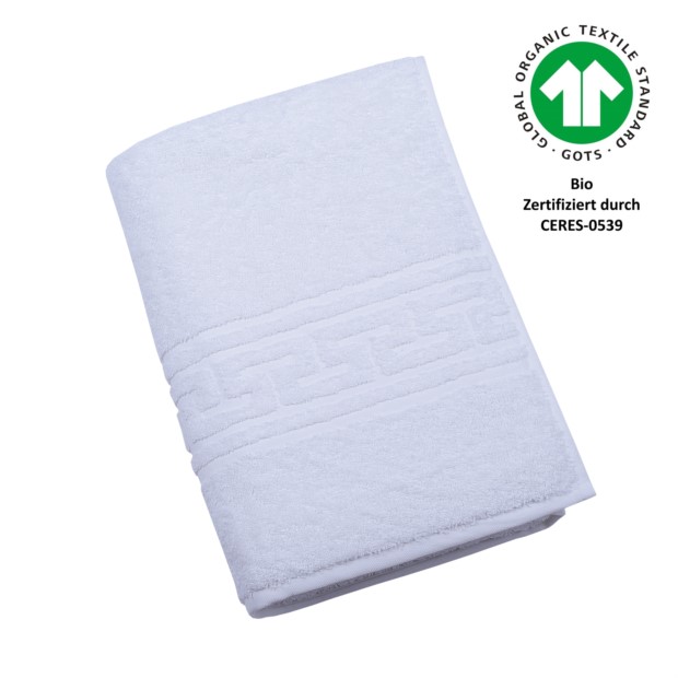 Jacquard M GOTS weiss Duschtuch 70/140 cm
