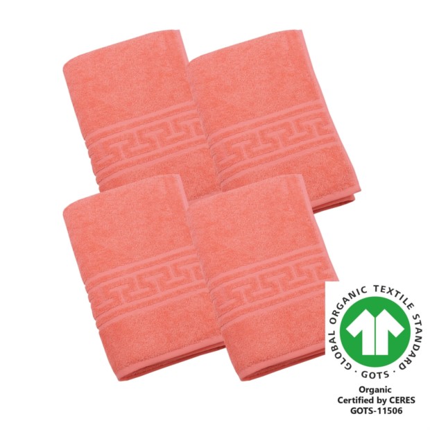 Duschtuch 70x140 cm 4er Pack peach pink