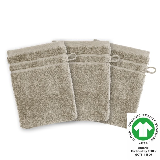 Waschhandschuh 17x22 cm 3er Pack esche 409