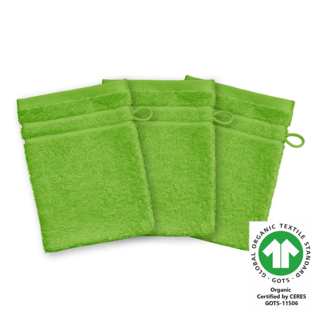 Waschhandschuh 17x22 cm 3er Pack limone 620