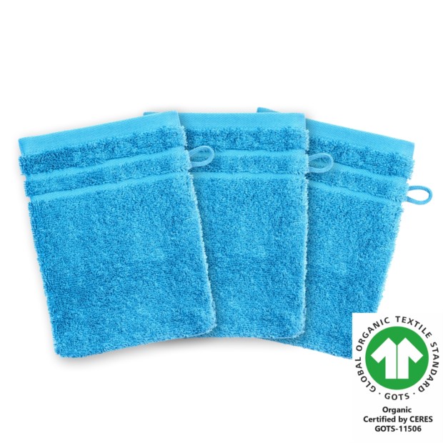 Waschhandschuh 17x22 cm 3er Pack ozean 660