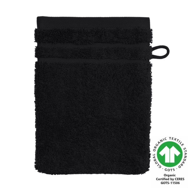 Waschhandschuh 17x22 cm schwarz 800
