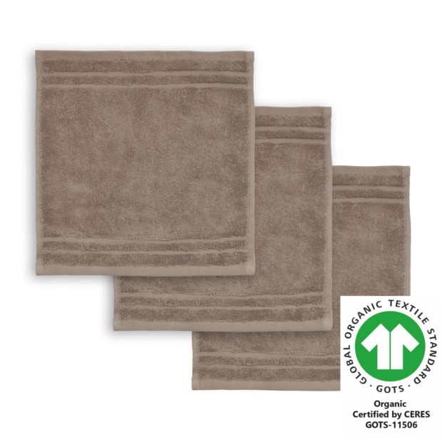 Seiftuch 30x30 cm 3er Pack hellbraun 410