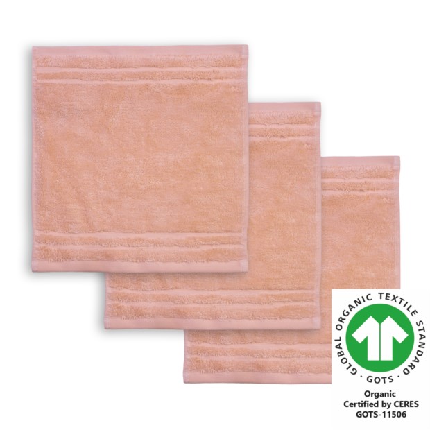 Seiftuch 30x30 cm 3er Pack silver pink 744