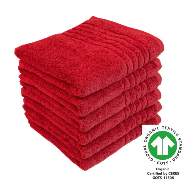 Handtuch 50x100 cm 6er Pack feuerrot 700