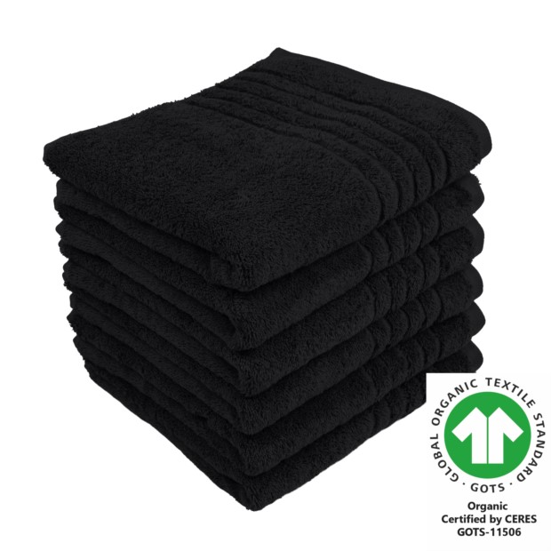 Handtuch 50x100 cm 6er Pack schwarz 800