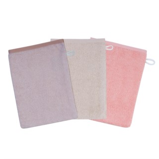 Waschhandschuh 3er Pack rosa/greige 