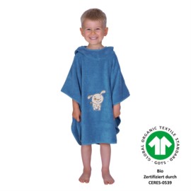 Hund rauchblau Bade-Poncho Gre 60/75