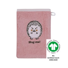 Igel rosa Waschhandschuh Gre 15x21cm