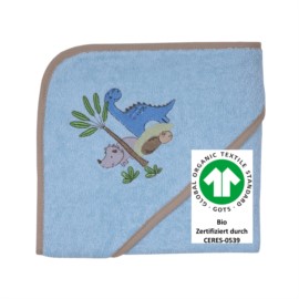 Dinos bleu Kapuzen-Bt. Gre 80x80 cm