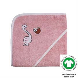 Dinofamilie rosa Kapuzen-Bt. Gre 80x80 cm