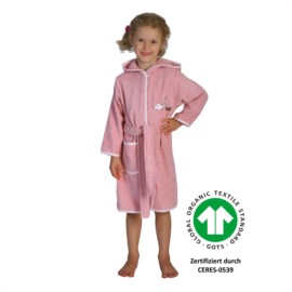 Dinofamilie rosa Kinder-Bademantel 74/80-110/116