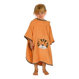 Tigergesicht camel Bade-Poncho Gre 60x75 cm