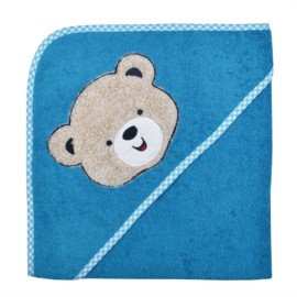 Teddykopf petrol Kapuzen-Bt. Gre 100x100 cm