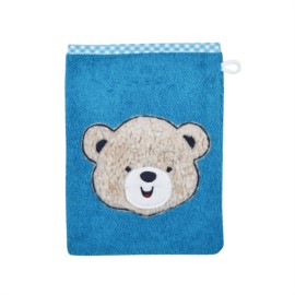 Teddykopf petrol Waschhandschuh Gre 15x21 cm