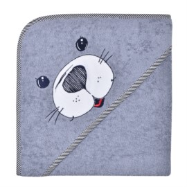 Seehund grau Kapuzen-Bt. Gre 100x100 cm