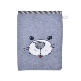 Seehund grau Waschhandschuh Gre 15x21 cm