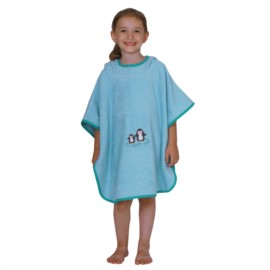 Pinguine eisblau Bade-Poncho Gre 60x75 cm