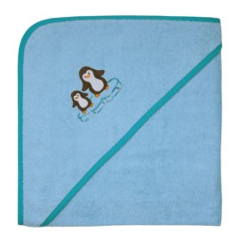 Pinguine eisblau Kapuzen-Bt. Gre 100x100 cm