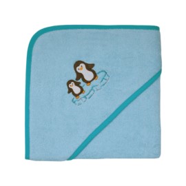 Pinguine eisblau Kapuzen-Bt. Gre 80x80 cm