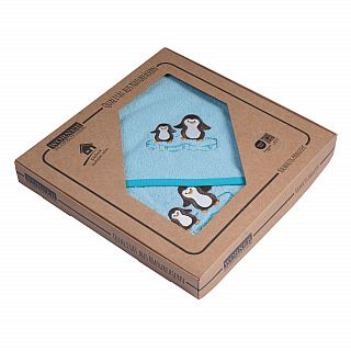 Pinguine eisblau KBT (80x80 cm)+WHS in GK