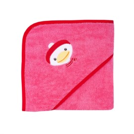 Ente-Mdchen pink Kapuzen-Bt. Gre 80x80 cm