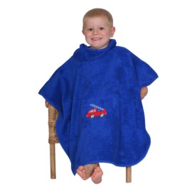 Feuerwehr royalblau Bade-Poncho Gre 60x75 cm